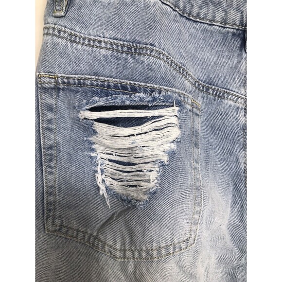 Steve Madden NYC Women's Dad Short Distressed Destroyed Light Wash Size 19 - Picture 8 of 8